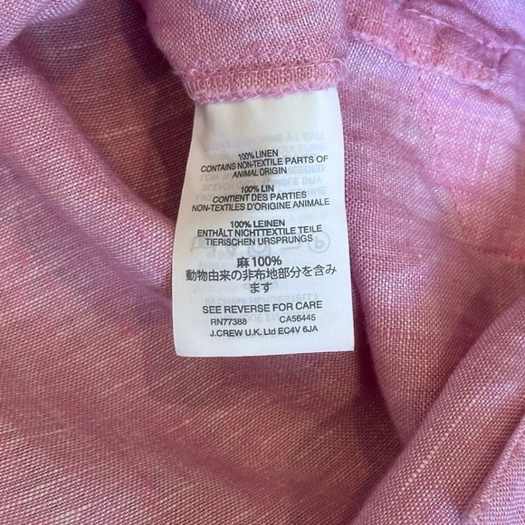 Baird McNutt x J.Crew Irish Linen Popover Tunic in Orchid Pink Women’s 2 G0614 - Picture 5 of 6